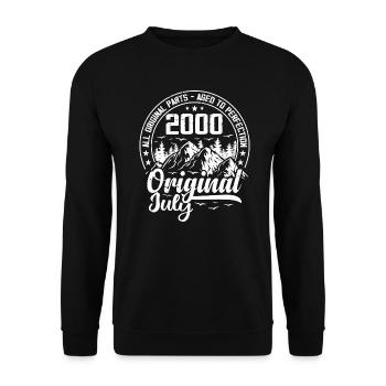 July 2000 Original:24 Year Old Birthday Gift - Unisex Sweatshirt - black - Front - Alina (178cm) & Michal (187cm)