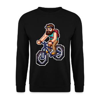 Mountain Bike Pixel Art - Unisex Sweatshirt - black - Front - Alina (178cm) & Michal (187cm)