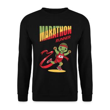 Tortue marathonienne - Sweat-shirt Unisexe - noir - Devant - Alina (178cm) & Michal (187cm)