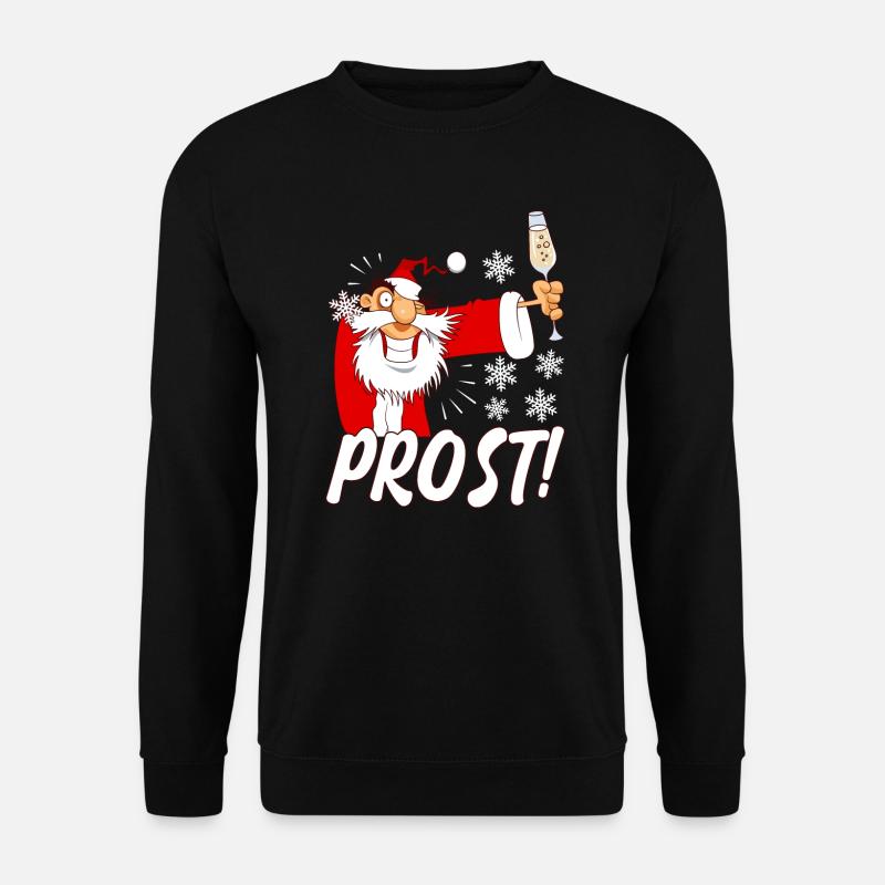 Weihnachtsmann Prost Party Sekt Weihnachten - Unisex Pullover - Schwarz