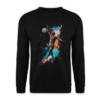 Volleyball player street art - Unisex Sweatshirt - black - Front - Alina (178cm) & Michal (187cm)