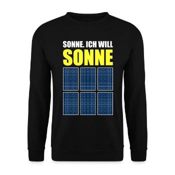 Sonne, Photovoltaik, Solarzelle, Sommerfans, Strom - Unisex Pullover - Schwarz - Vorne - Alina (178cm) & Michal (187cm)