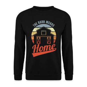 La grange est synonyme de chez-soi - Sweat-shirt Unisexe - noir - Devant - Alina (178cm) & Michal (187cm)