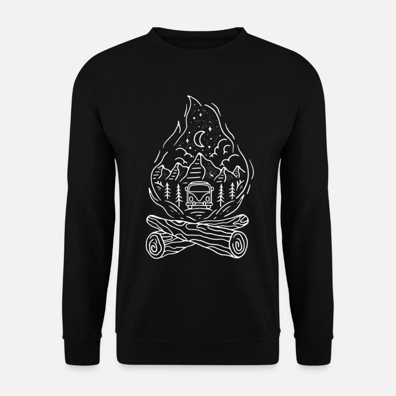 Nachtwald Vanlife Panorama - Unisex Pullover - Schwarz