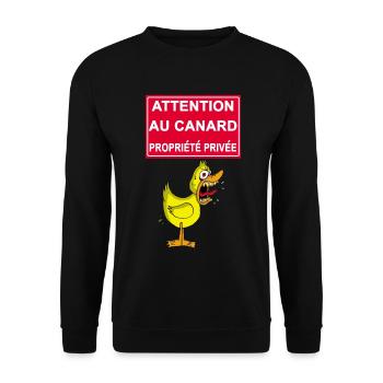 Attention au canard ! - Sweat-shirt Unisexe - noir - Devant - Alina (178cm) & Michal (187cm)