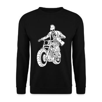 Hell Biker (White) - Unisex Sweatshirt - black - Front - Alina (178cm) & Michal (187cm)