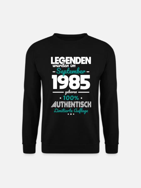 40. Geburtstag - Legenden wurden im September 1985 - Unisex Pullover - Schwarz
