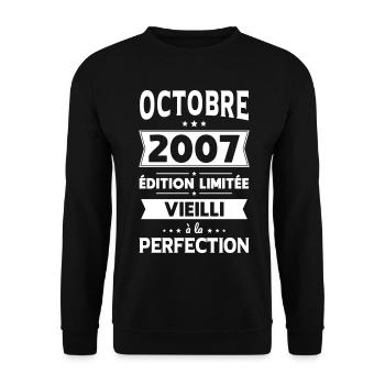 18th Birthday - October 2007 Perfection - Unisex Sweatshirt - black - Front - Alina (178cm) & Michal (187cm)