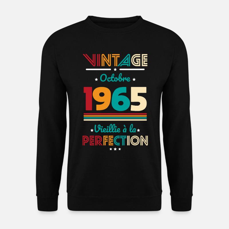 60. Geburtstag - Jahrgang - Oktober 1965 - Unisex Pullover - Schwarz