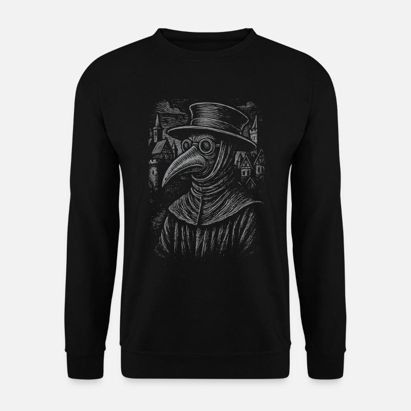 Mystischer Pestdoktor Porträt Design - Unisex Pullover - Schwarz