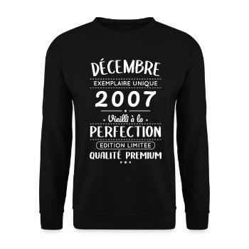 18th Birthday - December 2007 Perfection - Unisex Sweatshirt - black - Front - Alina (178cm) & Michal (187cm)