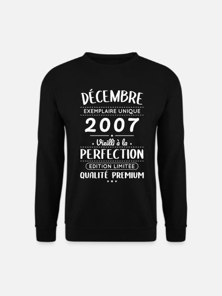 18th Birthday - December 2007 Perfection - Unisex Sweatshirt - black