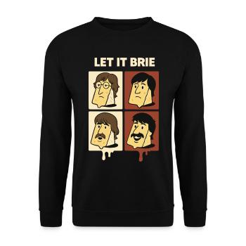 Quatuor de fromages Brie Let It - Sweat-shirt Unisexe - noir - Devant - Alina (178cm) & Michal (187cm)