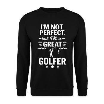 Super Golfer Lustiger Sport Golf - Unisex Pullover - Schwarz - Vorne - Alina (178cm) & Michal (187cm)