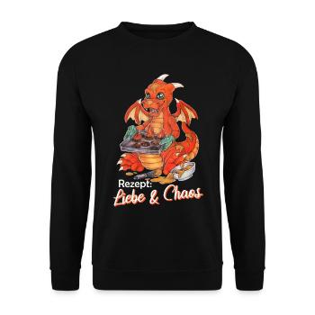 Funny Dragon Cookies Baking Christmas - Unisex Sweatshirt - black - Front - Alina (178cm) & Michal (187cm)