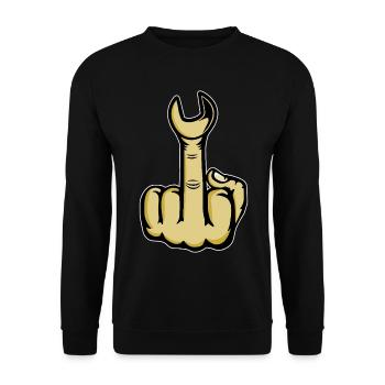 Doigt d’honneur Clé à molette puante - Sweat-shirt Unisexe - noir - Devant - Alina (178cm) & Michal (187cm)