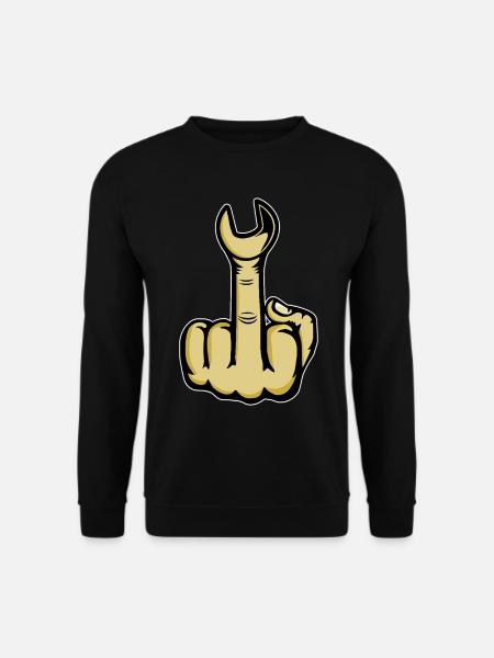 Middle Finger Stinky Finger Wrench - Unisex Sweatshirt - black