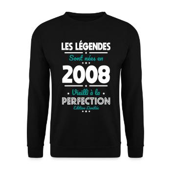 2008 – Legends – Perfekt gereift - Unisex Pullover - Schwarz - Vorne - Alina (178cm) & Michal (187cm)