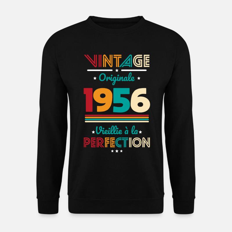 1956 – Jahrgang – Perfekt gereift - Unisex Pullover - Schwarz