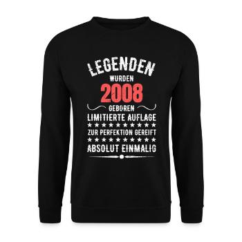 Édition Limitée 2007 18ème Cadeau d’Anniversaire - Sweat-shirt Unisexe - noir - Devant - Alina (178cm) & Michal (187cm)
