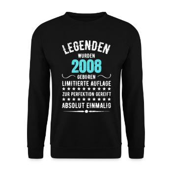 Limited Edition 2007 18. Geburtstag Geschenk - Unisex Pullover - Schwarz - Vorne - Alina (178cm) & Michal (187cm)
