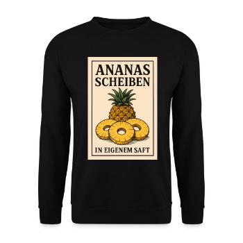 Ananas Kostüm Konserve Obst Karneval Fasching - Unisex Pullover - Schwarz - Vorne - Alina (178cm) & Michal (187cm)