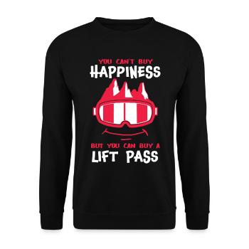 Happiness Skiing - Unisex Sweatshirt - black - Front - Alina (178cm) & Michal (187cm)