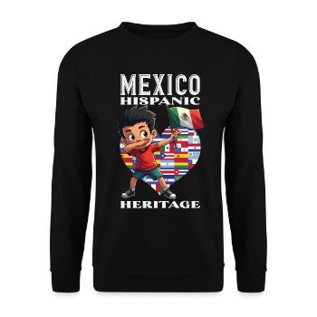 Mexiko Stolz & Heimat Mexikaner Mexico Flagge - Unisex Pullover - Schwarz - Vorne - Alina (178cm) & Michal (187cm)