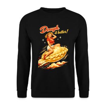Pelmeni Pin-Up : Faites mieux ! Graphismes rétro - Sweat-shirt Unisexe - noir - Devant - Alina (178cm) & Michal (187cm)
