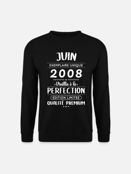 18. Geburtstag – Juni 2008 Perfektion - Unisex Pullover - Schwarz