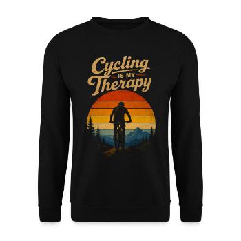 Funny Bike Lover Bicycling Outdoors Cycling - Unisex Pullover - Schwarz - Vorne - Alina (178cm) & Michal (187cm)