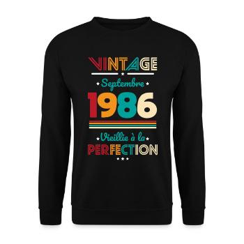 40th Anniversary - Vintage - September 1986 - Unisex Sweatshirt - black - Front - Alina (178cm) & Michal (187cm)