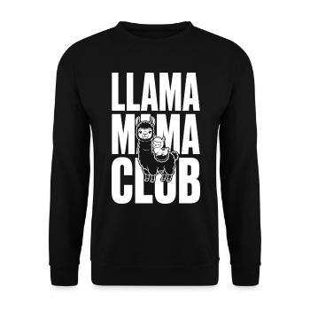 Club Lama Mama avec bébé lama - Sweat-shirt Unisexe - noir - Devant - Alina (178cm) & Michal (187cm)