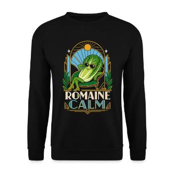 Romaine Calm Salad Pun - Unisex Sweatshirt - black - Front - Alina (178cm) & Michal (187cm)