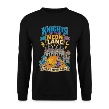 Knight Bowling Neon Lane - Unisex Sweatshirt - black - Front - Alina (178cm) & Michal (187cm)