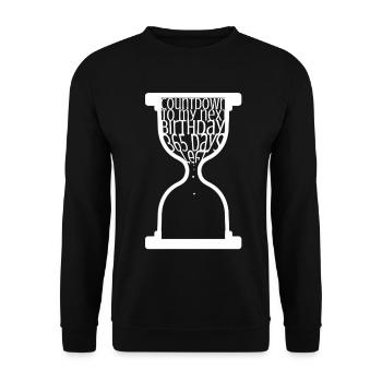 Countdown zum nächsten Geburtstag - Unisex Pullover - Schwarz - Vorne - Alina (178cm) & Michal (187cm)