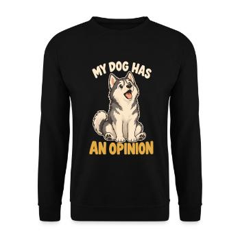 Mein Husky hat eine Meinung - Unisex Pullover - Schwarz - Vorne - Alina (178cm) & Michal (187cm)