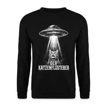 Der Katzenflüsterer – UFO-Entführung - Unisex Pullover - Schwarz - Vorne - Alina (178cm) & Michal (187cm)