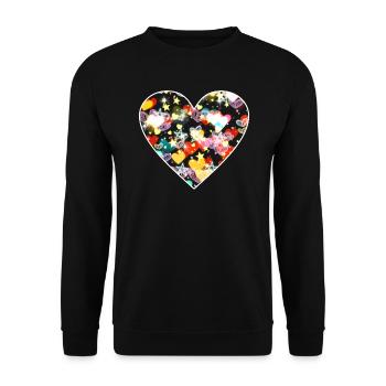 Heart heart heart - Unisex Sweatshirt - black - Front - Alina (178cm) & Michal (187cm)