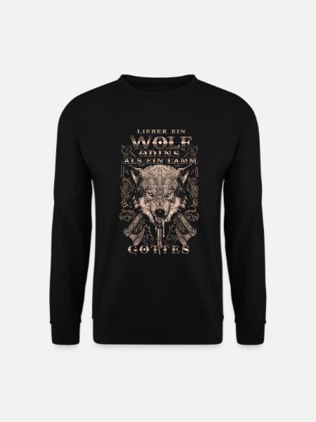 Wikinger Lieber ein Wolf Odins als ein Lamm Gottes - Unisex Pullover - Schwarz