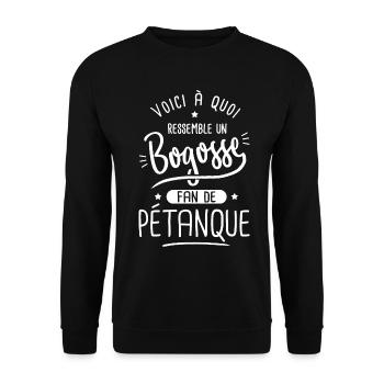 pétanque Bogosse joueur de boules fan de petanque - Sweat-shirt Unisexe - noir - Devant - Alina (178cm) & Michal (187cm)