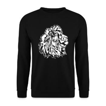 Lion Lion Head King Mane Wilsigns - Unisex Sweatshirt - black - Front - Alina (178cm) & Michal (187cm)