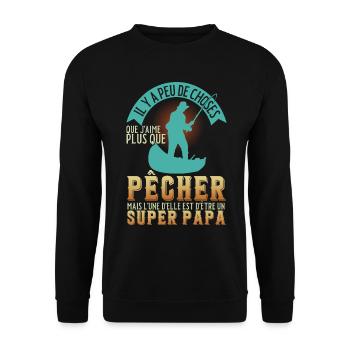 Pêcher drôle - pêcheur drôle - fete des pères - Sweat-shirt Unisexe - noir - Devant - Alina (178cm) & Michal (187cm)