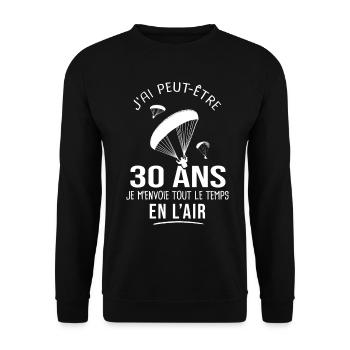30 ans parapente humour anniversaire parapentistes - Sweat-shirt Unisexe - noir - Devant - Alina (178cm) & Michal (187cm)