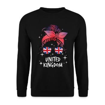 United Kingdom - Unisex Sweatshirt - black - Front - Alina (178cm) & Michal (187cm)
