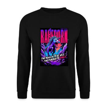 RAGECORN – Where Magic Meets Pure Fury - EnrolDesi - Unisex Pullover - Schwarz - Vorne - Alina (178cm) & Michal (187cm)