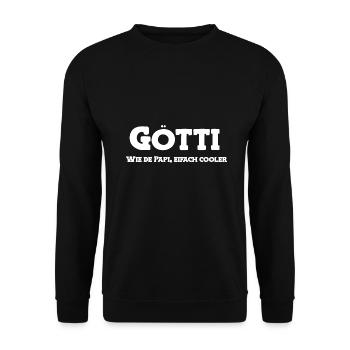 Götti wie de Papi bescht Götti Patenonkel Schweiz - Unisex Pullover - Schwarz - Vorne - Alina (178cm) & Michal (187cm)