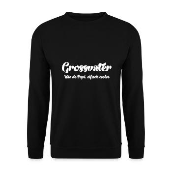 Grossvater wie de Papi eifach cooler Opa Schweiz - Unisex Pullover - Schwarz - Vorne - Alina (178cm) & Michal (187cm)