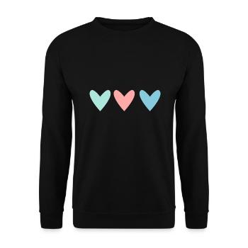 HAPPY MOTHER'S DAY. MOM. MOTHER's DAY. HEART - Unisex Sweatshirt - black - Front - Alina (178cm) & Michal (187cm)
