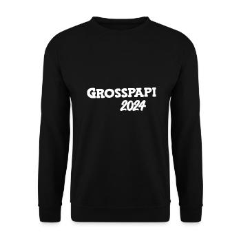 Grosspapi 2024 Befördert zum Grosspapi Opa Schweiz - Unisex Pullover - Schwarz - Vorne - Alina (178cm) & Michal (187cm)